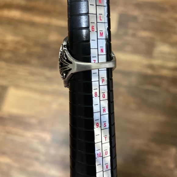 Tiger Eye Stone Vintage Now Ring Silvertone 7.5 - Picture 8 of 12